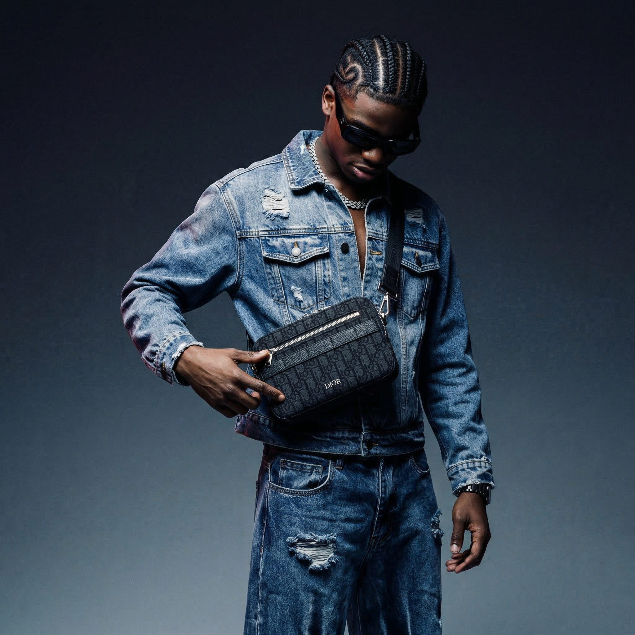 Elite Crossbody Bag – Black & Pearl White Small