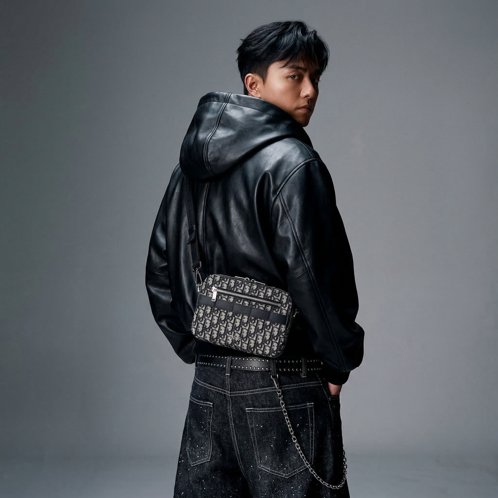 Elite Crossbody Bag – Black & Pearl White Small