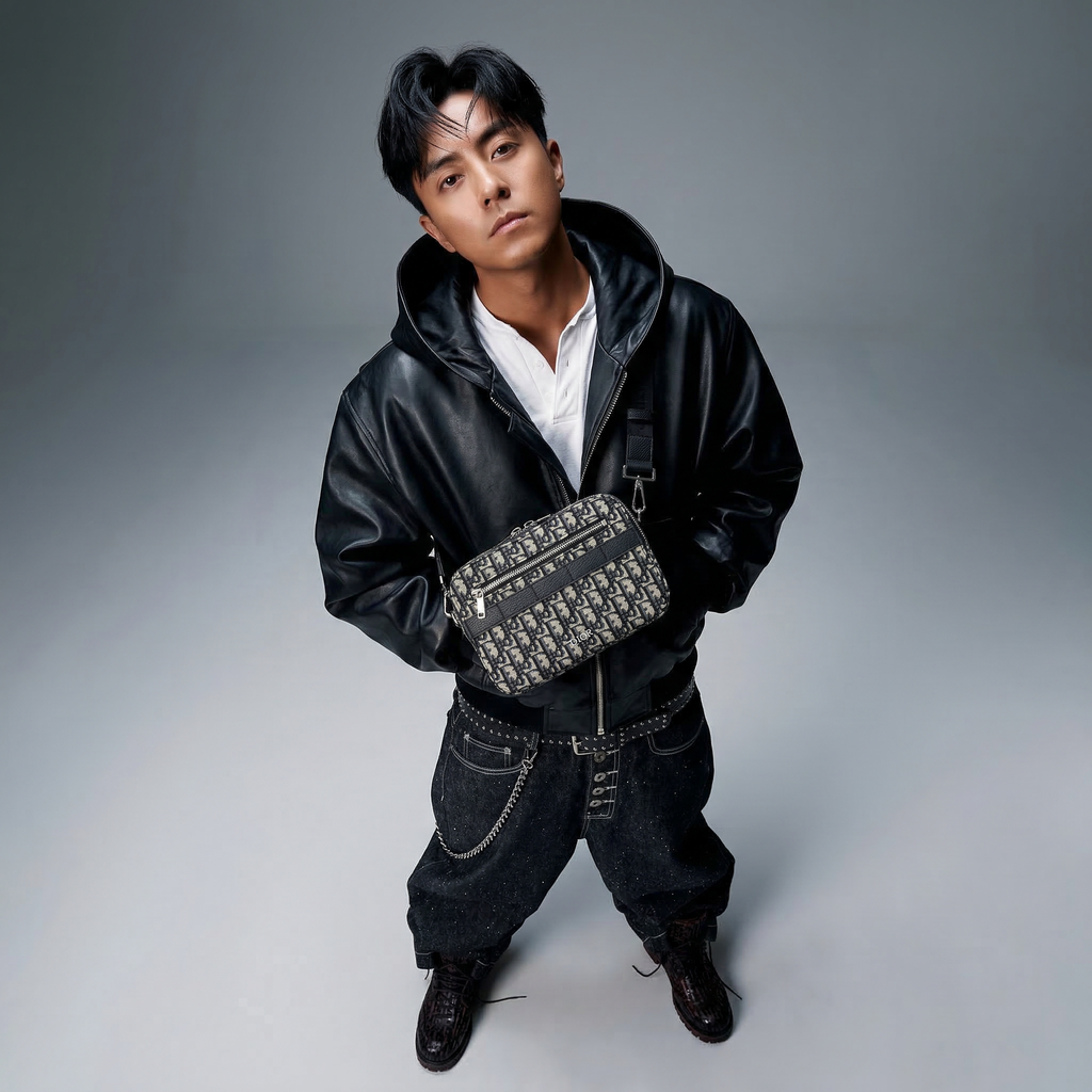 Elite Crossbody Bag – Black & Pearl White Small